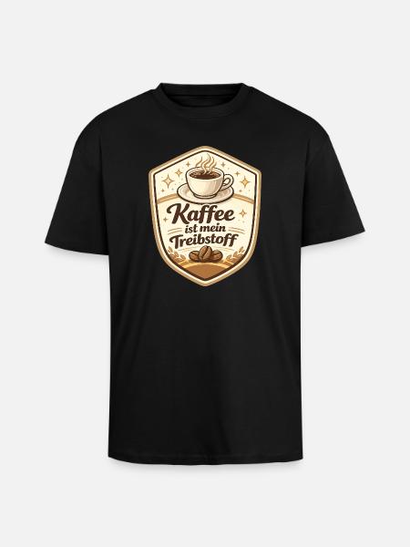 Kaffee ist mein Treibstoff Badge - Oversized Heavyweight Unisex T-Shirt - Schwarz