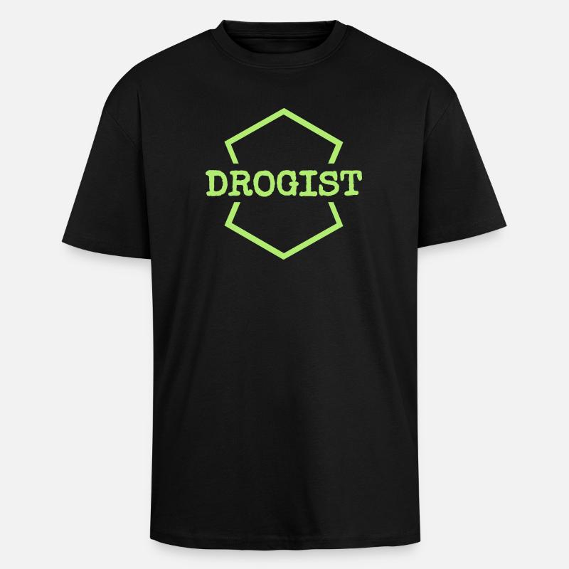 Drogist Neon Hex Logo - Oversized Heavyweight Unisex T-Shirt - Schwarz