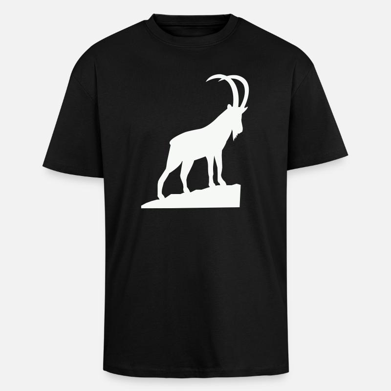 Alpine Bock Silhouette - T-shirt unisexe oversize épais - noir