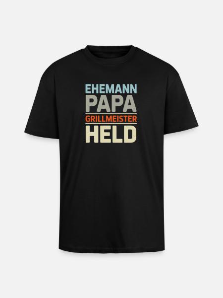 Grill Master Vaderdagcadeau BBQ Retro - Unisex oversized T-shirt van zware kwaliteit - zwart