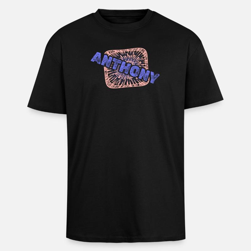 Anthony - Oversized Heavyweight Unisex T-Shirt - Schwarz