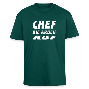 Chef - Oversized Heavyweight Unisex T-Shirt - hunter Green - Vorne - Alina (178cm) & Michal (187cm)