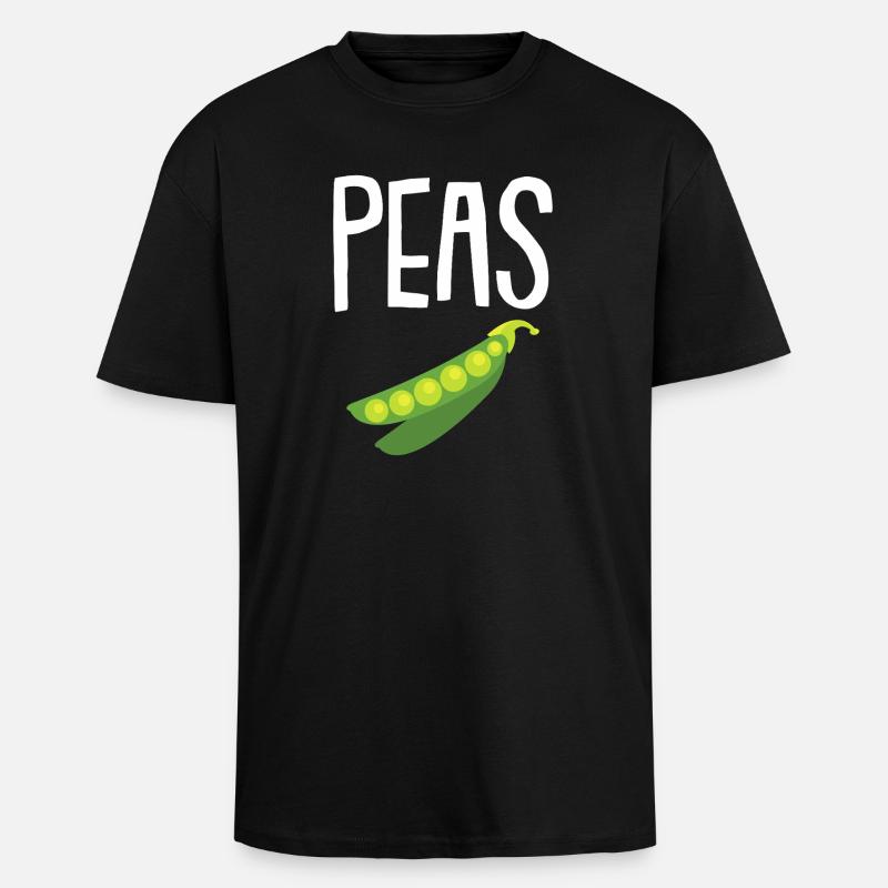 Erbsen-in-einen-Schoten-Pop-Grafik - Oversized Heavyweight Unisex T-Shirt - Schwarz