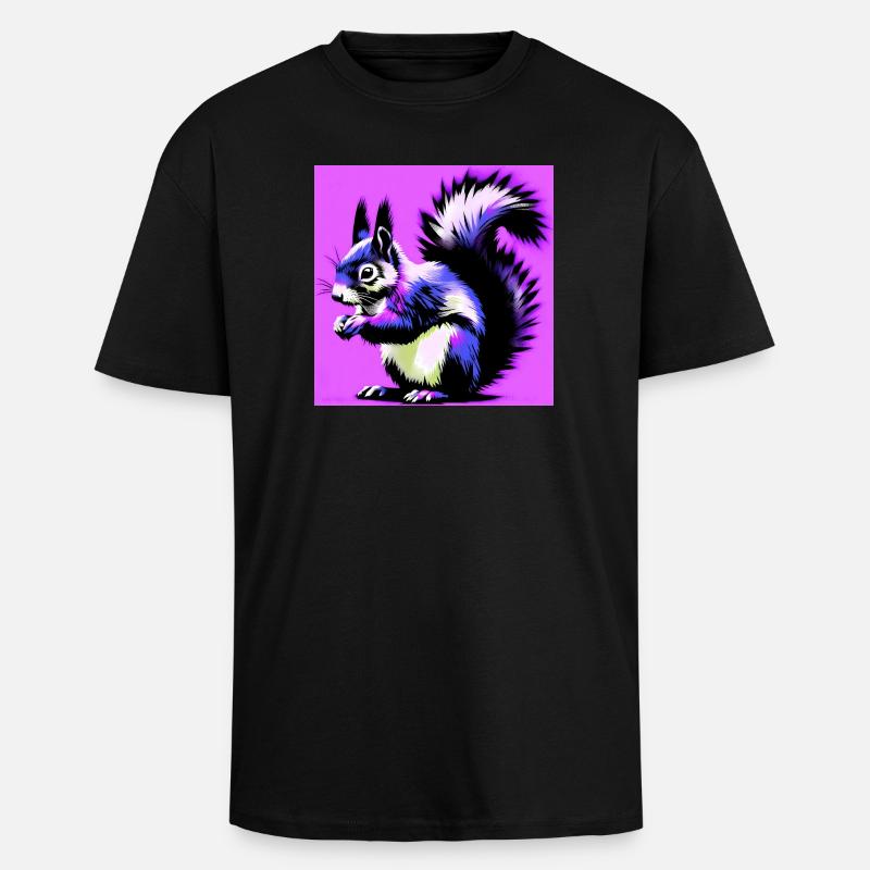 squirrel - Unisex Oversized Heavyweight T-shirt - black