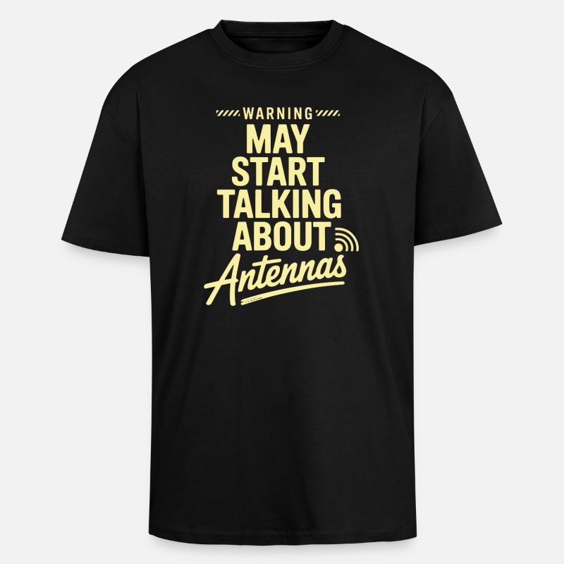 Retro Tech Satire Antenne Gesprächsplakat - Oversized Heavyweight Unisex T-Shirt - Schwarz