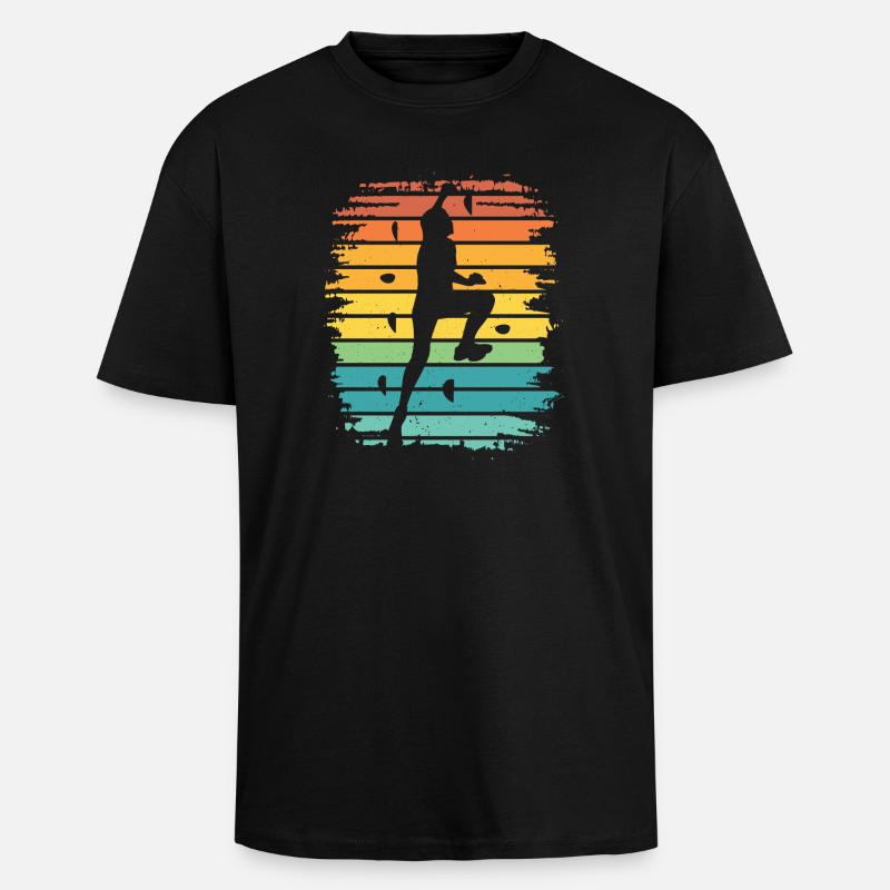 Boulderer Boulder Bouldering - Unisex Oversized Heavyweight T-shirt - black