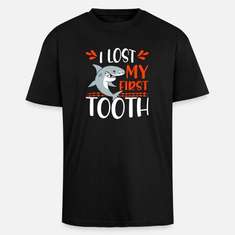 Premier Tooth Shark Tee - T-shirt unisexe oversize épais - noir