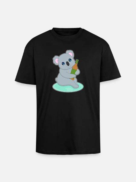 Koala Bottle of Beer - Unisex Oversized Heavyweight T-shirt - black