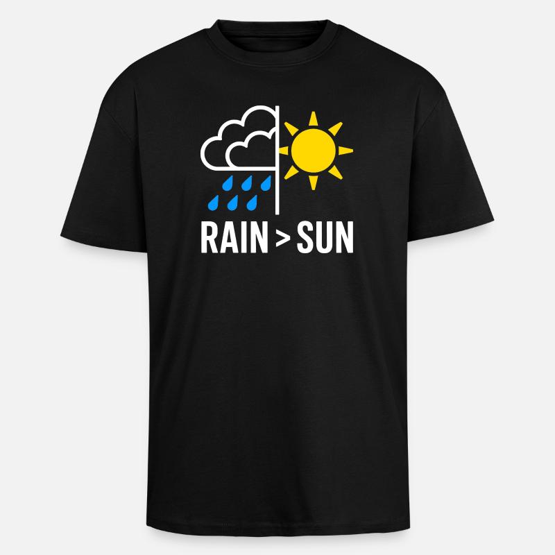 Rain Over Sun Regen - Oversized Heavyweight Unisex T-Shirt - Schwarz