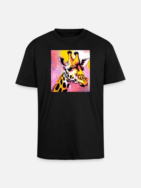 giraffe - Unisex Oversized Heavyweight T-shirt - black