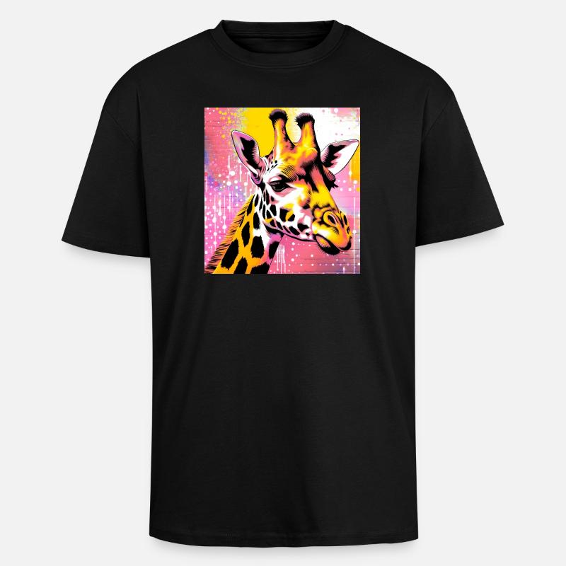 giraffe - Unisex Oversized Heavyweight T-shirt - black