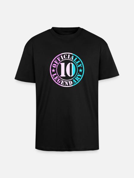 10-årsdags pojkflicka-legend nivå 10 - Unisex oversized t-shirt i kraftig kvalitet - svart