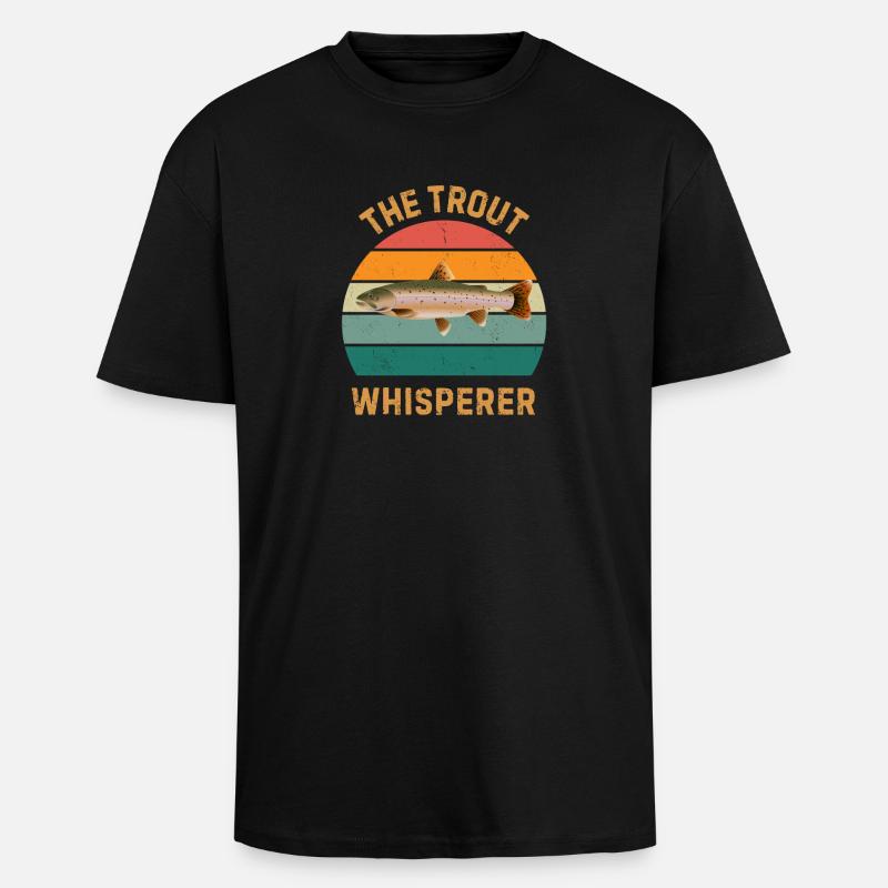 Der Forellenflüsterer - Oversized Heavyweight Unisex T-Shirt - Schwarz