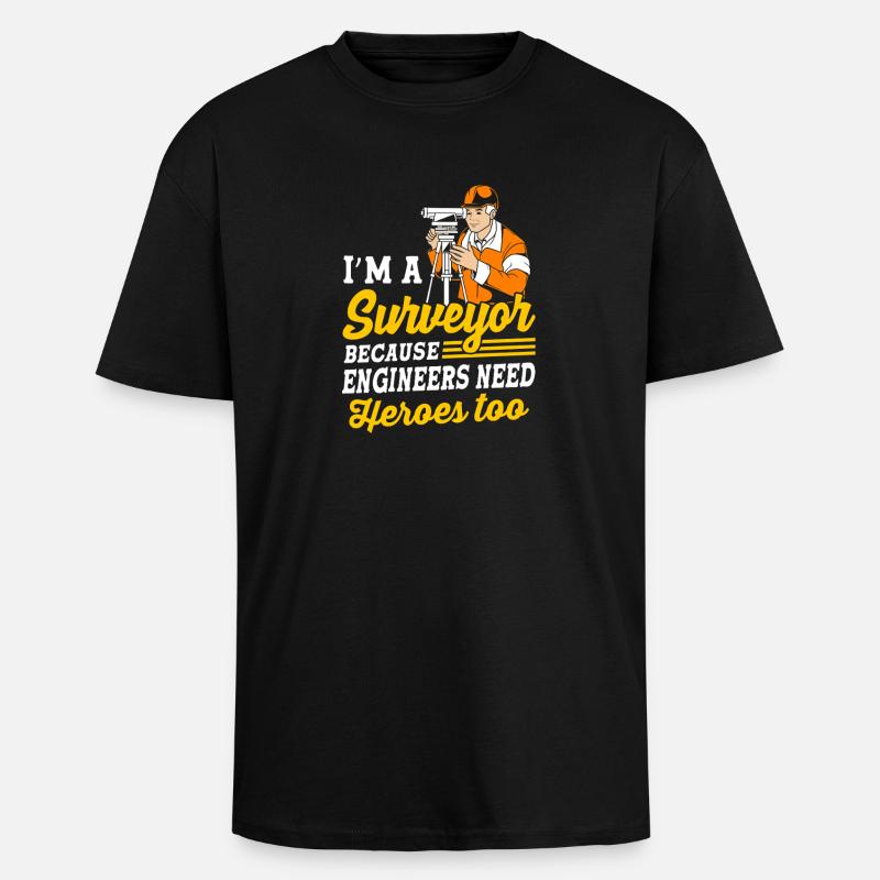Landvermesser - Oversized Heavyweight Unisex T-Shirt - Schwarz