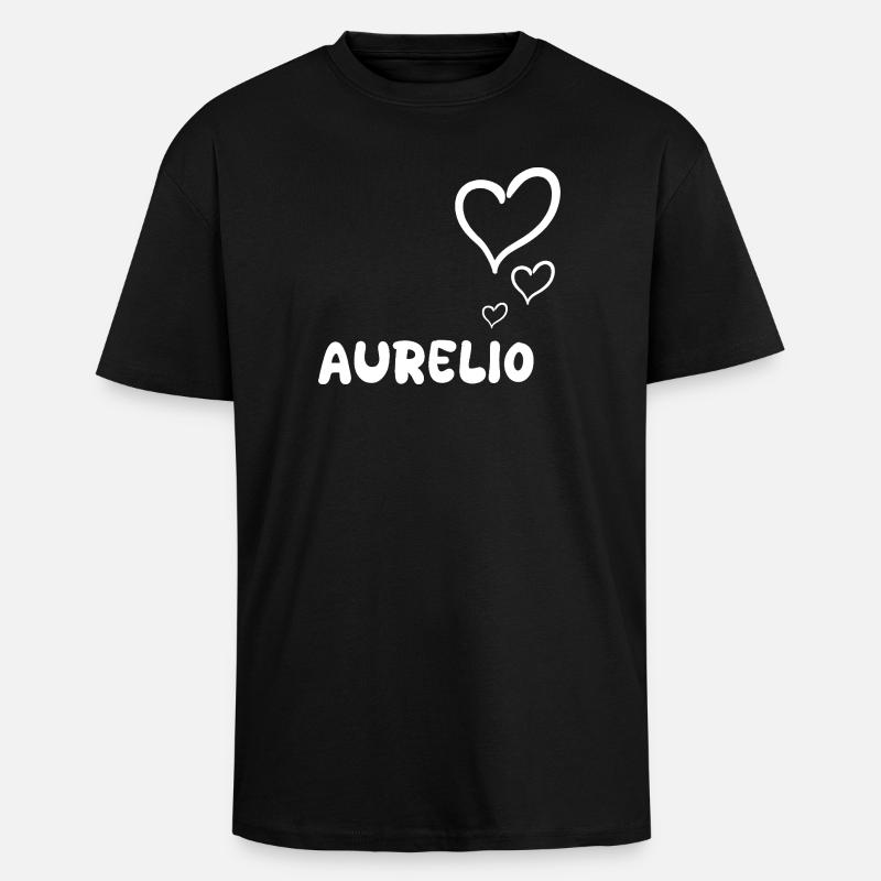 Aurelio als Name - Oversized Heavyweight Unisex T-Shirt - Schwarz