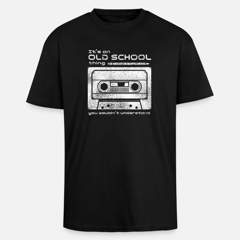 Astuce du ruban à l’ancienne - T-shirt unisexe oversize épais - noir