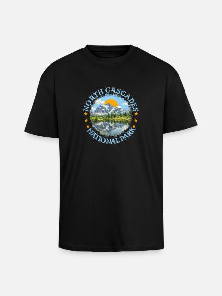 North Cascades National Park - Unisex Oversized Heavyweight T-shirt - black
