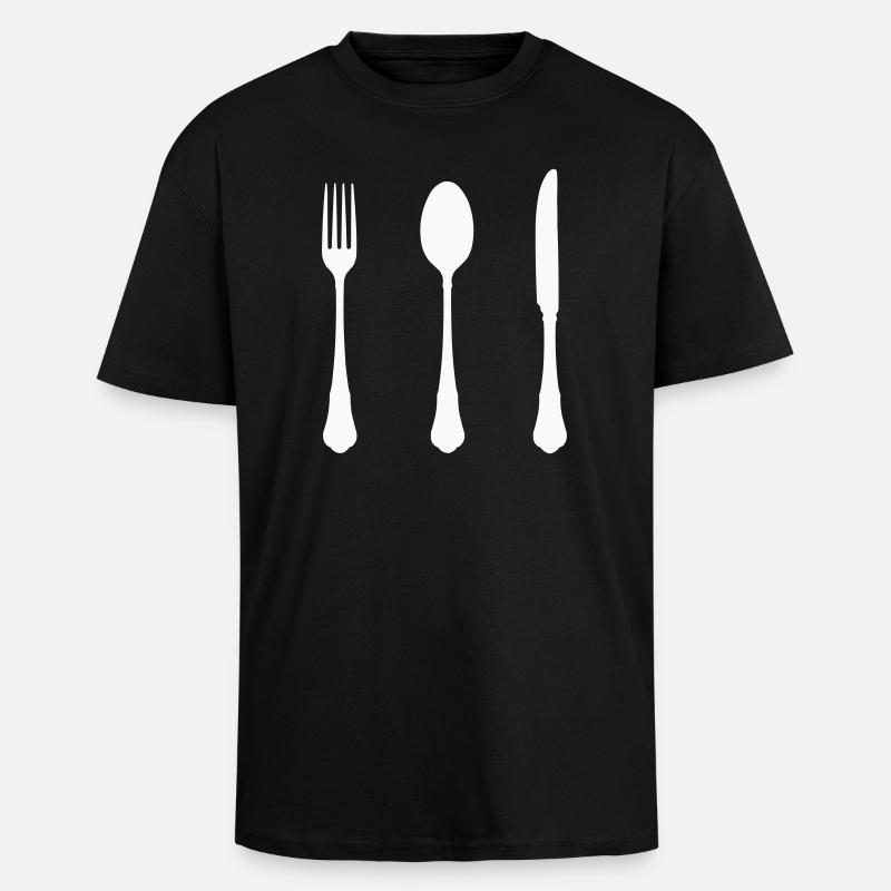 Conception de silhouettes de couverts - T-shirt unisexe oversize épais - noir
