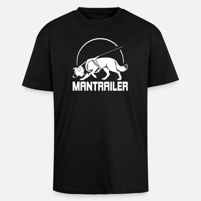 Cane da Ricerca Border Collie MANTRAILER - T-shirt unisex oversize pesante - nero