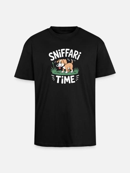 Sniffari Time Hund Nasenarbeit Spaß - Oversized Heavyweight Unisex T-Shirt - Schwarz