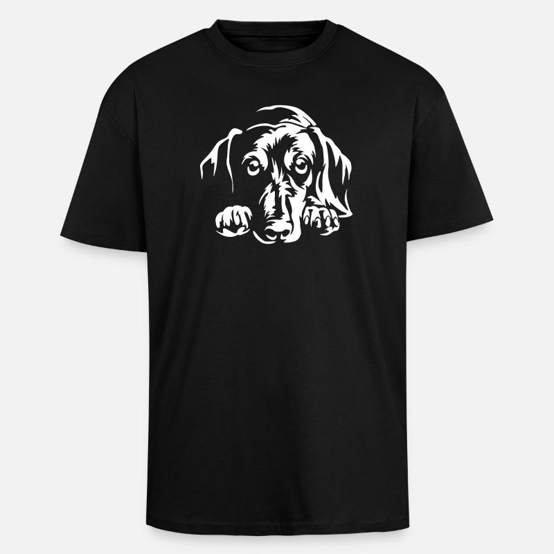 Dackel " Black Edition" - Oversized Heavyweight Unisex T-Shirt - Schwarz