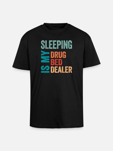 Funny Sleep Retro-Typografie - Oversized Heavyweight Unisex T-Shirt - Schwarz