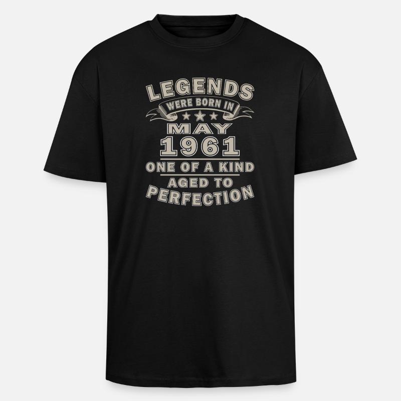 Legends mai 1961 : Unique vieilli - T-shirt unisexe oversize épais - noir