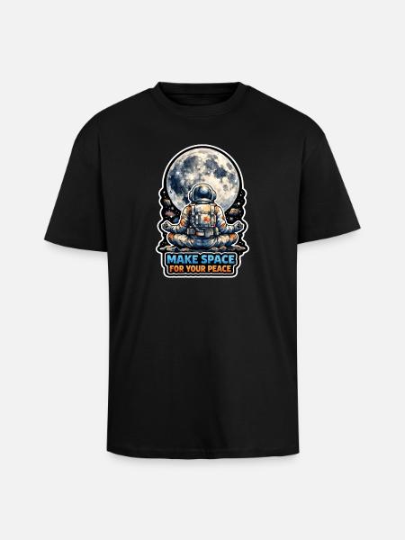 Moon Meditation, Moon Mindfulness, Spiritual - Unisex Oversized Heavyweight T-shirt - black