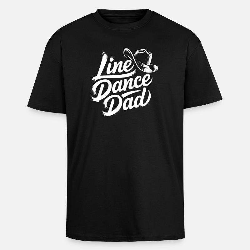 Line Dance Dad - Oversized Heavyweight Unisex T-Shirt - Schwarz