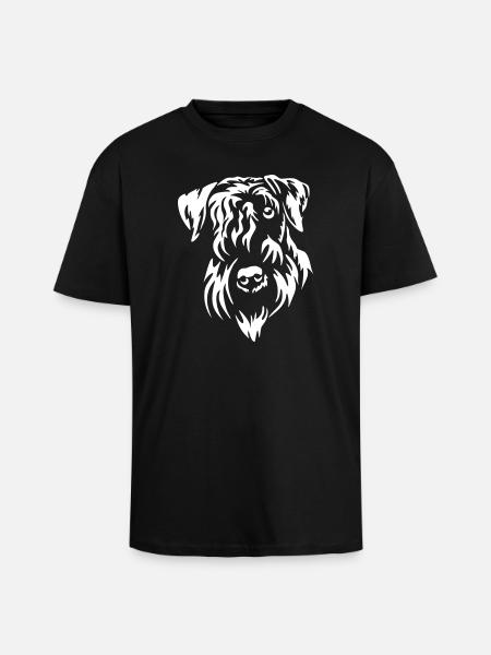 Cesky Terrier Kopf "Black Edition" - Oversized Heavyweight Unisex T-Shirt - Schwarz