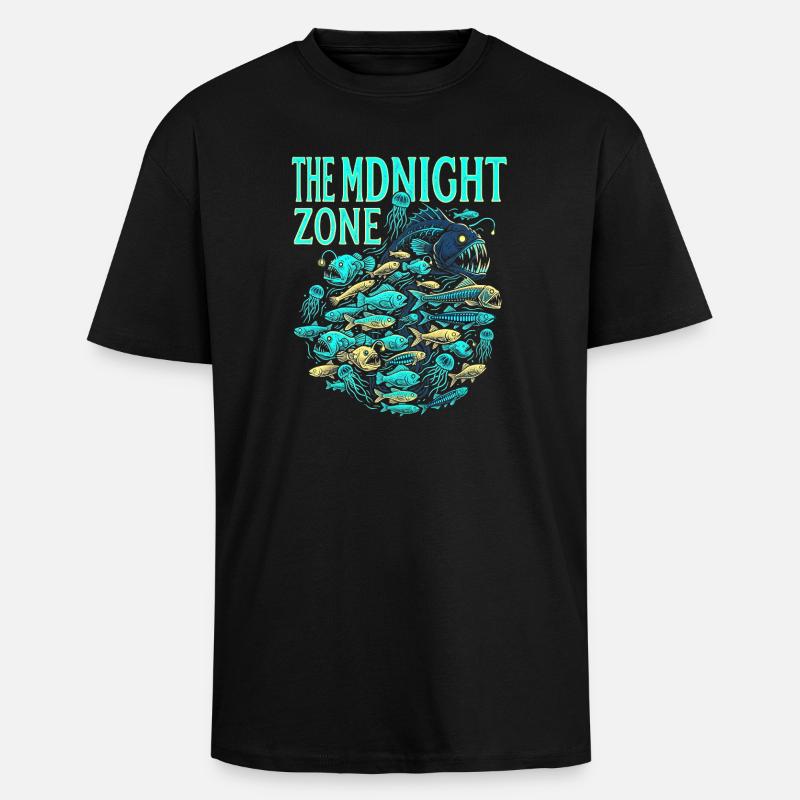 Midnight Pacific - Oversized Heavyweight Unisex T-Shirt - Schwarz