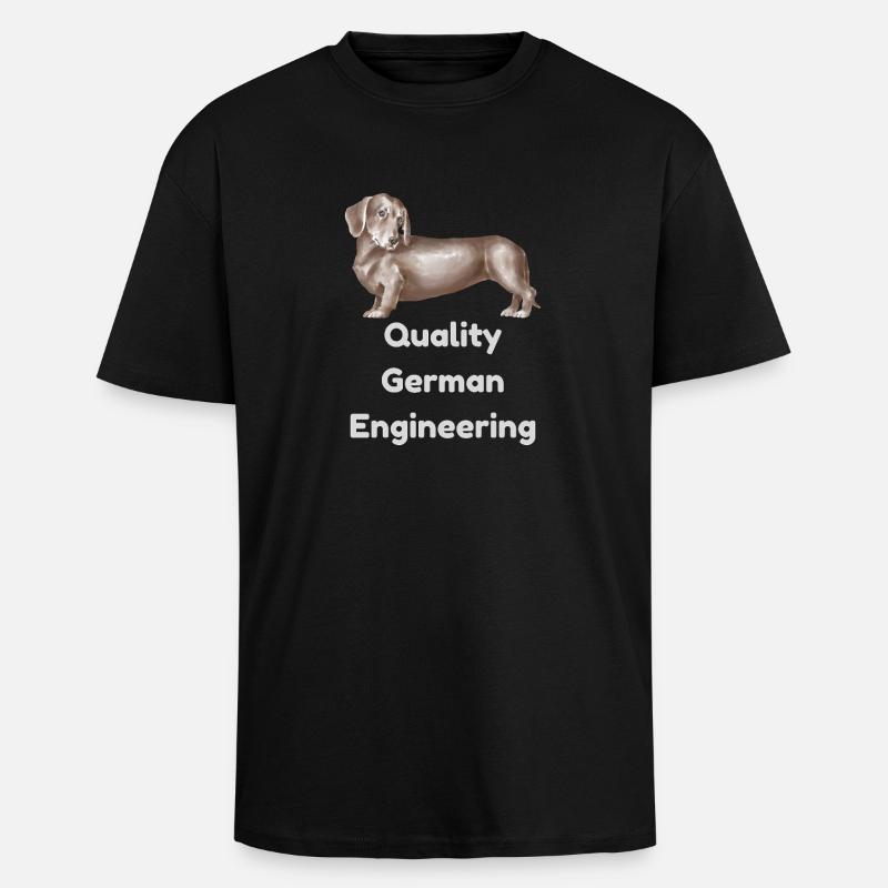 Quality German Dachshund Engineering - Unisex Oversized Heavyweight T-shirt - black