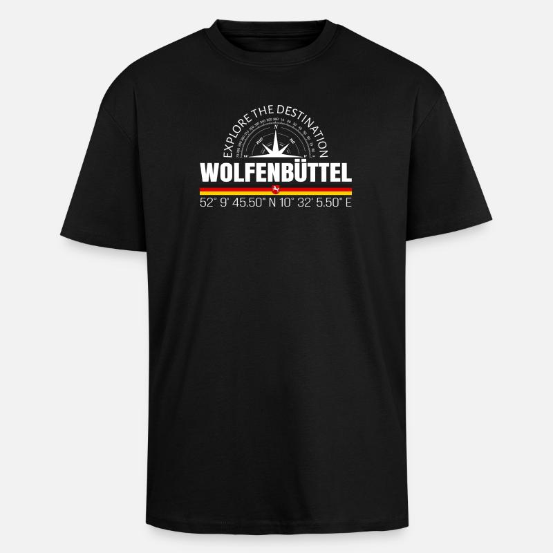 Wolfenbüttel - Oversized Heavyweight Unisex T-Shirt - Schwarz