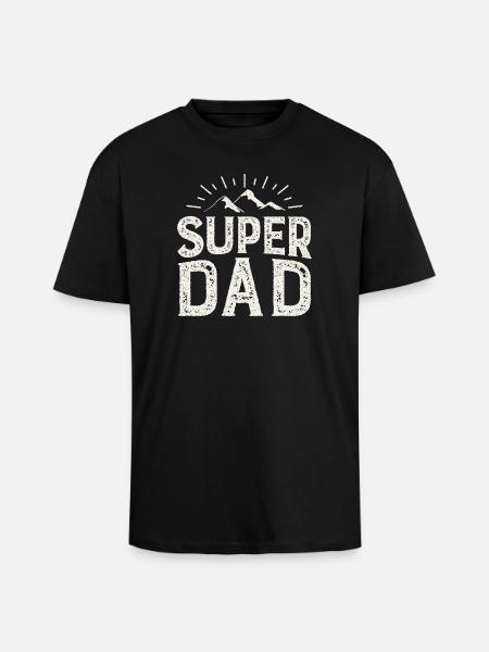 Super Dad Mountain Adventure - Unisex Oversized Heavyweight T-shirt - black