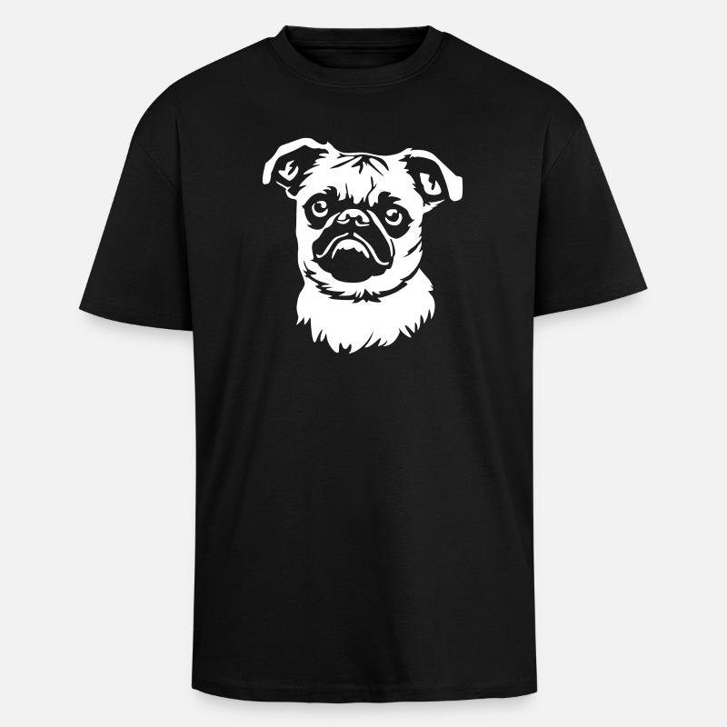 Brussels Griffon Head "Black Edition" - Unisex Oversized Heavyweight T-shirt - black