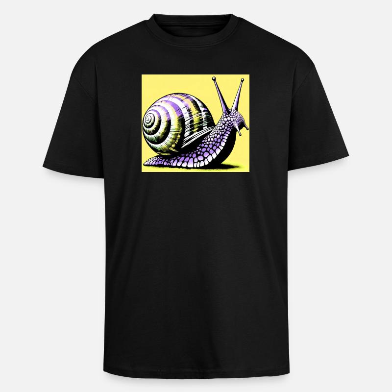 Snail - Unisex Oversized Heavyweight T-shirt - black
