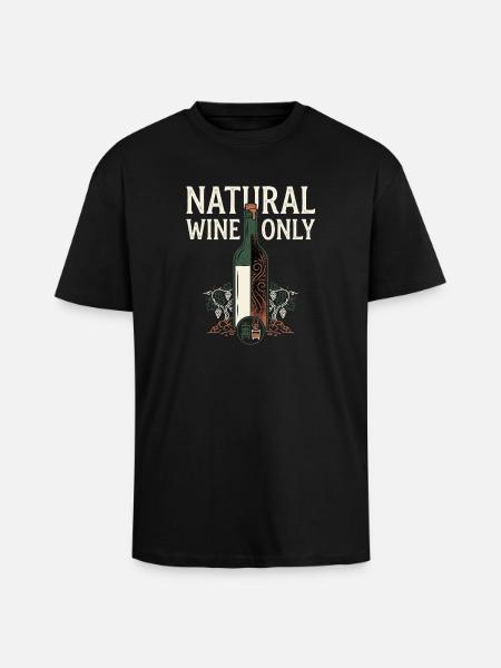 Natural Wine Only - Unisex Oversized Heavyweight T-shirt - black