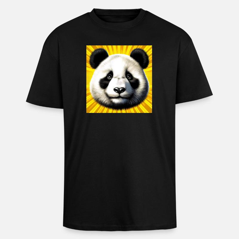 panda - Unisex Oversized Heavyweight T-shirt - black