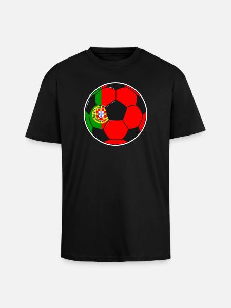 Fußballmannschaft Portugal - Oversized Heavyweight Unisex T-Shirt - Schwarz