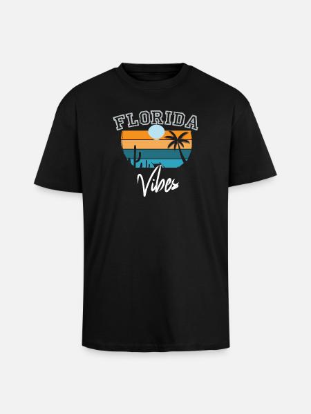 florida vibes Retro Florida - Unisex Oversized Heavyweight T-shirt - black