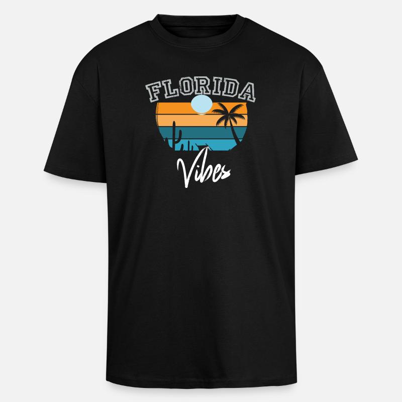 Florida Vibes Retro Florida - Oversized Heavyweight Unisex T-Shirt - Schwarz