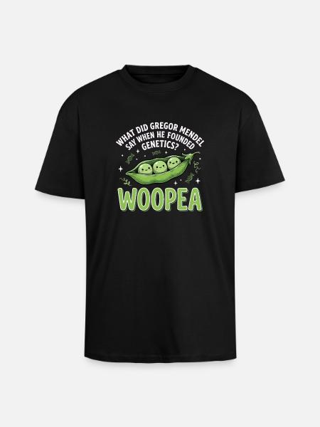 Pea Genetics Mendelwitz WOOPEA - Unisex Oversized Heavyweight T-shirt - black