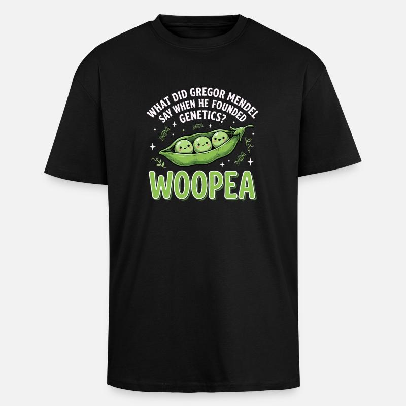 ErbsenGenetik Mendelwitz WOOPEA - Oversized Heavyweight Unisex T-Shirt - Schwarz