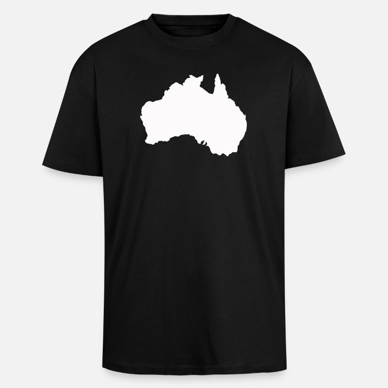 Australien Silhouette Minimal - Oversized Heavyweight Unisex T-Shirt - Schwarz