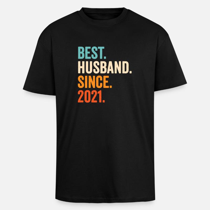 Bester Ehemann seit 2021 - Oversized Heavyweight Unisex T-Shirt - Schwarz