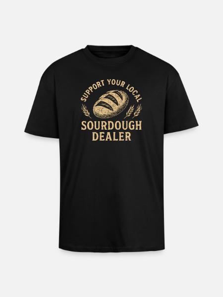 Backen Bäcker Bäckerin Sauerteig Brot Geschenkidee - Oversized Heavyweight Unisex T-Shirt - Schwarz