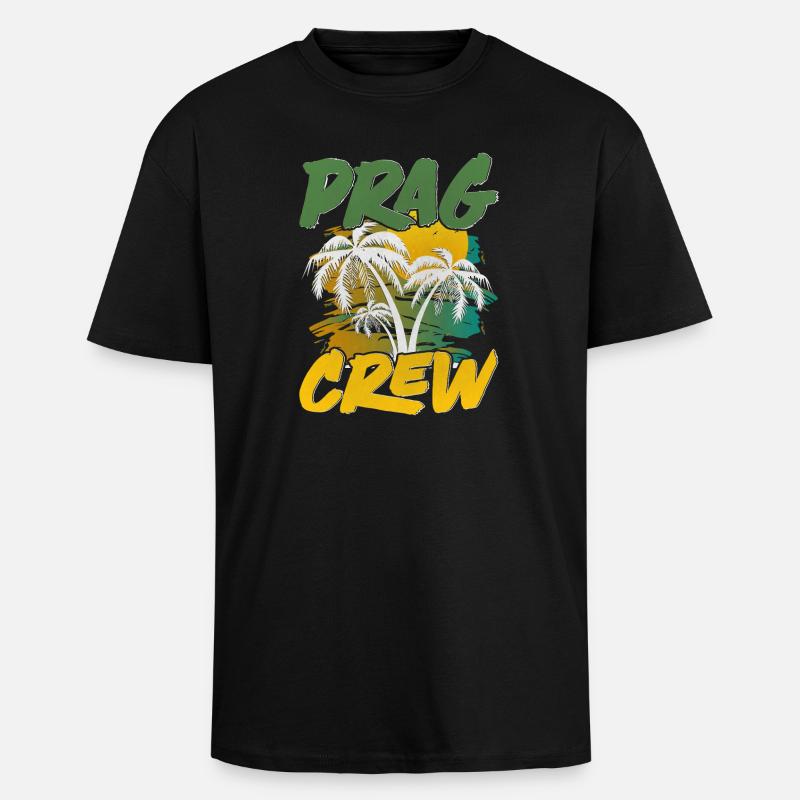 Prague Crew - Unisex Oversized Heavyweight T-shirt - black