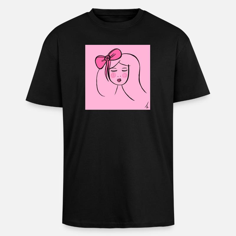 Mädchen Pink - Oversized Heavyweight Unisex T-Shirt - Schwarz