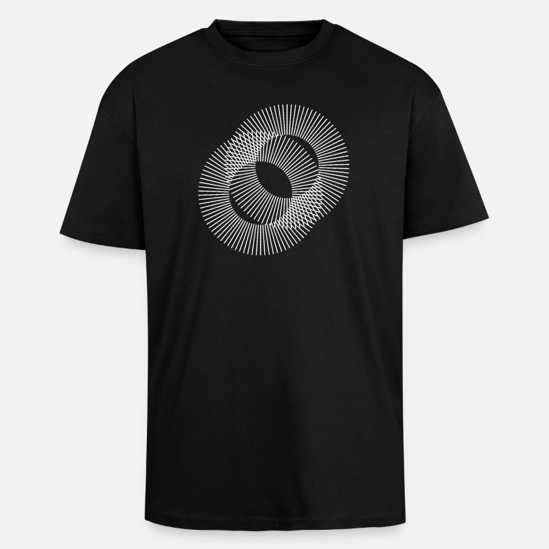 Conception des Cercles Lignes - T-shirt unisexe oversize épais - noir
