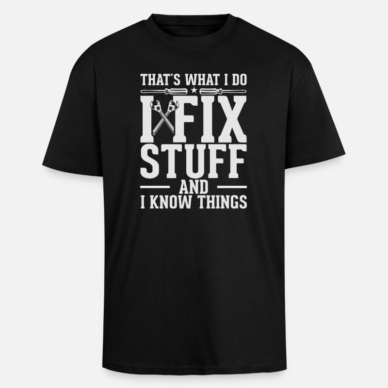 Repariere Dinge und weiß Dinge - Oversized Heavyweight Unisex T-Shirt - Schwarz